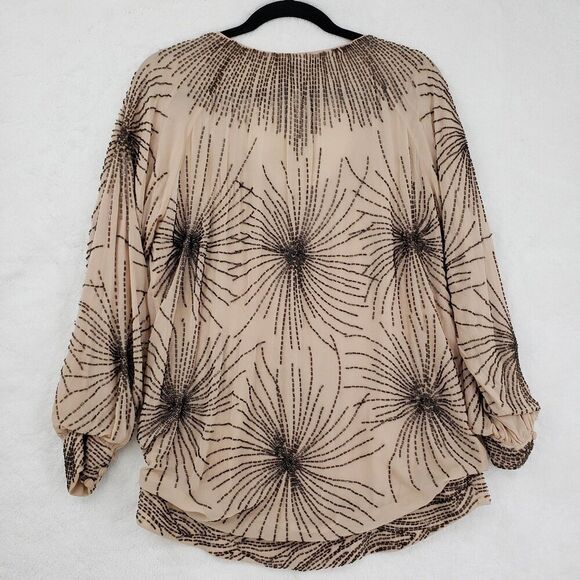 NWT Haute Hippie Blouse Womens Small Silk Beaded Embellished Tunic Top Boho - Picture 9 of 14